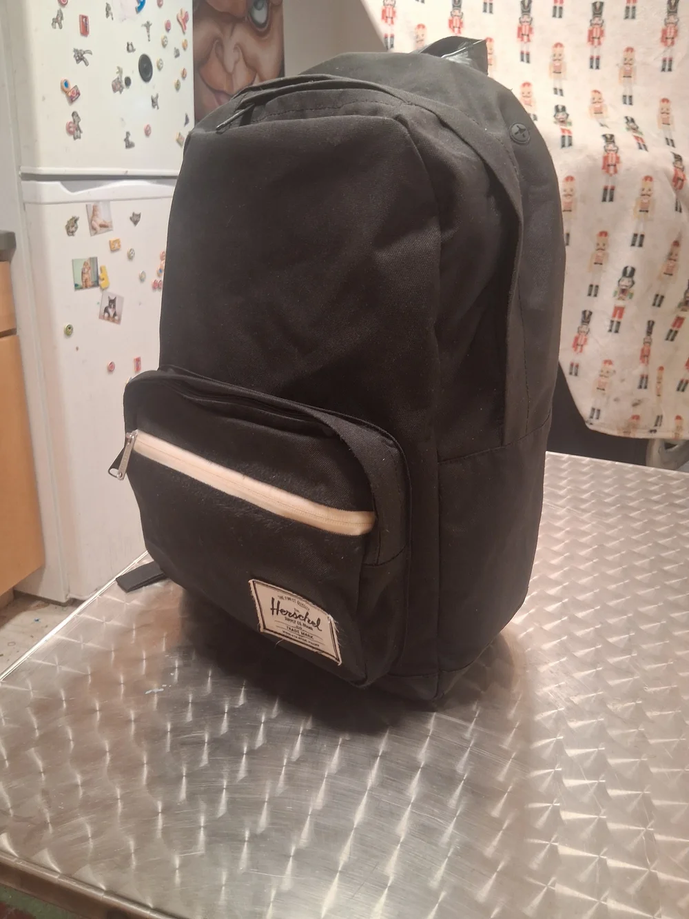 Herschel Classic Black Backpack with Front Zip Pocket